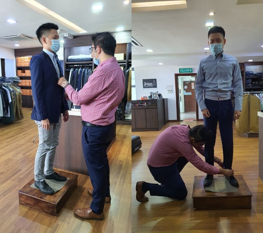 First fitting session at Jason's Men Shop